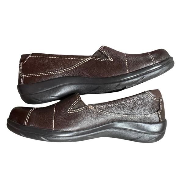 Natural Soul Womens llena Loafer Brown Leather Slip On Size 6M Non Slip - Picture 5 of 11